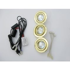   LANDLITE KIT-60-3, 3pcs MR16 20W 12V halogen lamp, rotateable design, brass