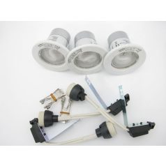   LANDLITE KIT-57-3, 3pcs 13W GU10 230V white CFL (energy saving lamp), fix design, downlight KIT (3 pcs-os KIT