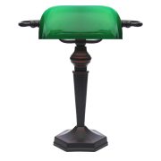   LANDLITE TL609 E27 Max 60W, desk lamp, table lamp, bank lamp, banker's Lamp - with  green glass shade