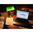 LANDLITE TL609 E27 Max 60W, desk lamp, table lamp, bank lamp, banker's Lamp - with  green glass shade
