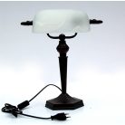 LANDLITE TL609 E27 Max 60W, desk lamp, table lamp, banker lamp, banker lamp, banker's Lamp - with frosted white glass shade