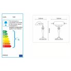 LANDLITE TL609 E27 Max 60W, desk lamp, table lamp, banker lamp, banker lamp, banker's Lamp - with frosted white glass shade