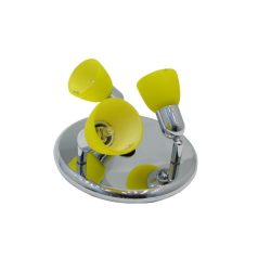 LANDLITE CLE-230A spot lamp, 3x60W, yellow shade, chrome