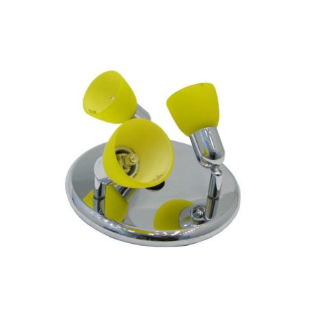LANDLITE CLE-230A spot lamp, 3x60W, yellow shade, chrome
