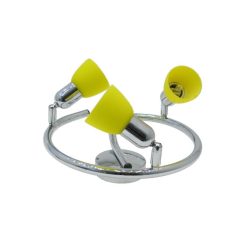 LANDLITE CLE-430A spot lamp, 3x60W, yellow shade, chrome