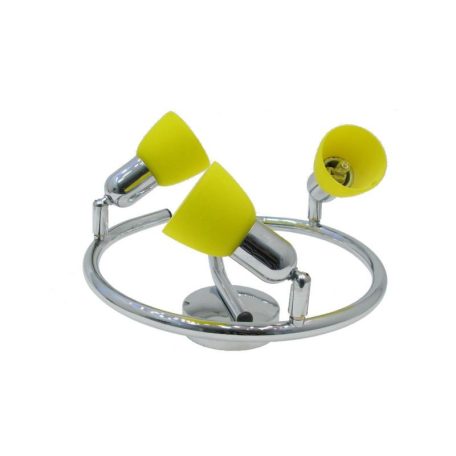 LANDLITE CLE-430A spot lamp, 3x60W, yellow shade, chrome