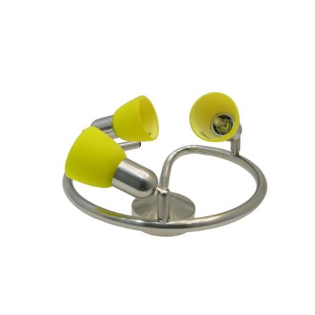 LANDLITE CLE-430A spot lamp, 3x60W, yellow shade, mat chrome