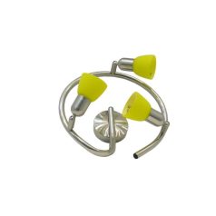 LANDLITE CLE-430A spot lamp, 3x60W, yellow shade, mat chrome