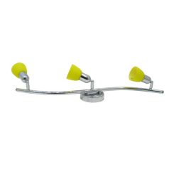 LANDLITE CLE-330A spot lamp, 3x60W, yellow shade, chrome