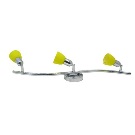 LANDLITE CLE-330A spot lamp, 3x60W, yellow shade, chrome