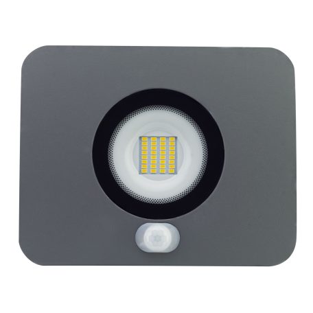 LANDLITE LED-FL-30W/MCL, 3000K warm white, grey, 30W LED Floodlight with motion sensor