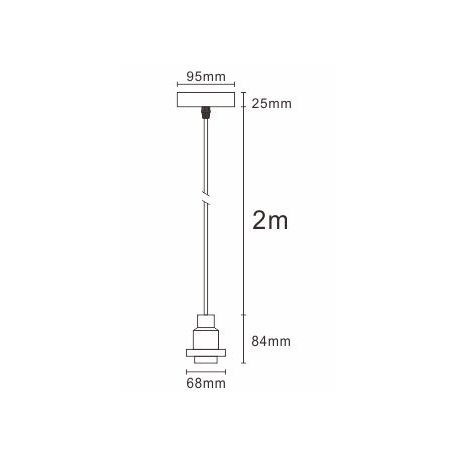 LANDLITE PL-M-046, E27 Max 60W, 2m cable, color: matt brown bronze,   Pendant Light