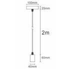 LANDLITE PL-32, E27 Max 60W, 2m cable, color: black,   Pendant Light 