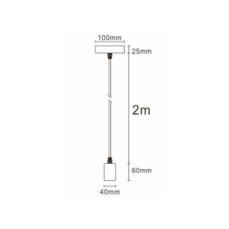 LANDLITE PL-32, E27 Max 60W, 2m cable, color: black,   Pendant Light 