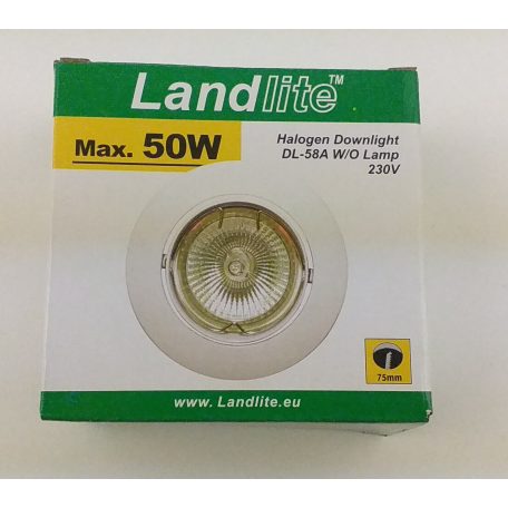 LANDLITE DL-58A, 1x max 50W (a variety of light bulbs can be used), rotateable design, white, downlight