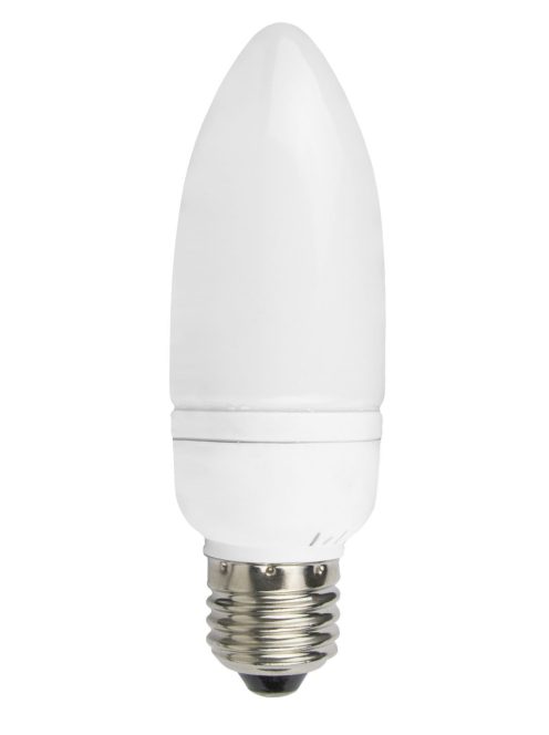 LANDLITE EIC-A-7W E27 230V 8000 hour, 2700K big candle form, CFL (energy saving lamp)