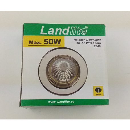 LANDLITE DL-57 230V max 50W,  fix design, single downlight, chrome