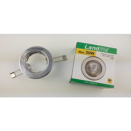 LANDLITE DL-57 230V max 50W,  fix design, single downlight, chrome