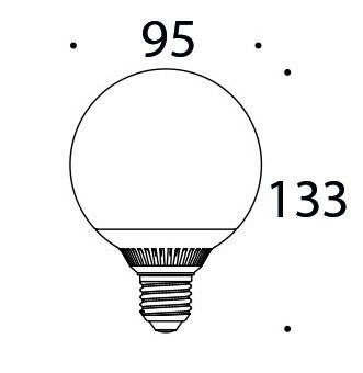 LANDLITE LED, E27, 9W, G95, 600lm, 3000K, big globe bulb (LE