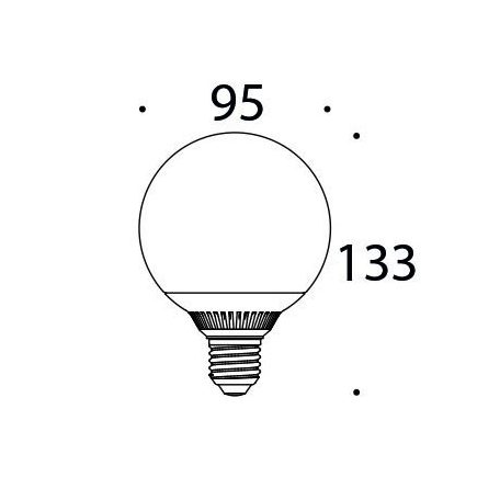LANDLITE LED, E27, 9W, G95, 600lm 3000K, big globe bulb (LED-G95-9W)
