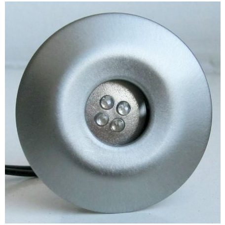LANDLITE LED-GR02-4x1,0W, 4 pcs SET, with transformer, metallic colors: matte chrome, LED color: blue, IP44, 