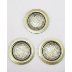   LANDLITE LED-06D-3X1,0W, 3pcs 1,0W LED 12V, downlight KIT (3 pcs-os LED KIT), LED: white, lámpa: antique bron