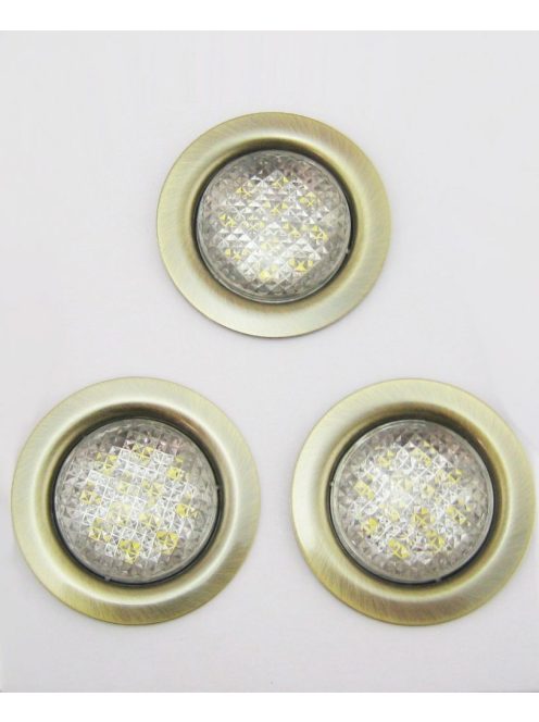 LANDLITE LED-06D-3X1,0W, 3pcs 1,0W LED 12V, downlight KIT (3 pcs-os LED KIT), LED: white, lámpa: antique bron