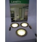 LANDLITE LED-06D-3X1,0W, 3pcs 1,0W LED 12V, downlight KIT (3 pcs-os LED KIT), LED: white, lámpa: antique bron