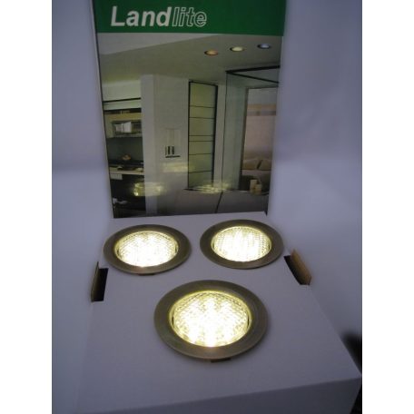 LANDLITE LED-06D-3X1,0W, 3pcs 1,0W LED 12V, downlight KIT (3 pcs-os LED KIT), LED: white, lámpa: antique bron