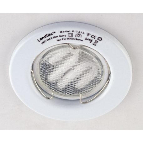 LANDLITE KIT-57-3, 3pcs 7W GU10 230V white CFL (energy saving lamp), fix design, downlight KIT (3 pcs-os KIT)