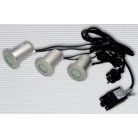 LANDLITE LED-GR91-3, 3x0,4W, 3pcs SET, transformer, metallic colors: gray, IP68, recessed LED ground lamp, bl