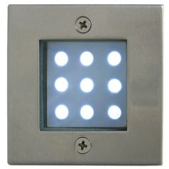   LANDLITE LED-GR92-3, 3x1,0W, 3pcs SET, transformer, metallic colors: matte chrome, IP68, recessed LED ground 
