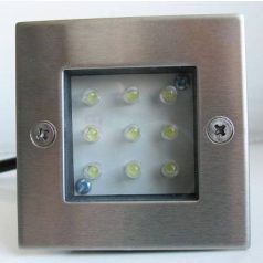   LANDLITE LED-GR92-3, 3x1,0W, 3pcs SET, transformer, metallic colors: matte chrome, IP68, recessed LED ground 