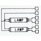 LANDLITE EBT5-228, 2X28W Electronic Ballast,  6 wire output