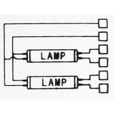 LANDLITE EBT5-228, 2X28W Electronic Ballast,  6 wire output