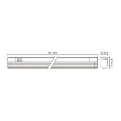   LANDLITE EBL/N-13W T5, thin, with lamp shade, with switch, cabinet light (fluorescent armature), extendable