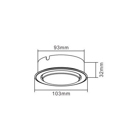 LANDLITE DL-19-GX53 220-240V mat chrome, surface-mounted downlight