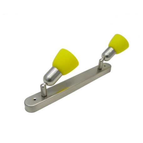 LANDLITE CLE-120A spot lamp, 2x60W, yellow shade, mat chrome