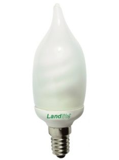   LANDLITE EIC/D-9W E14 230V 2700K 8000 hour, flame form, CFL (energy saving lamp)