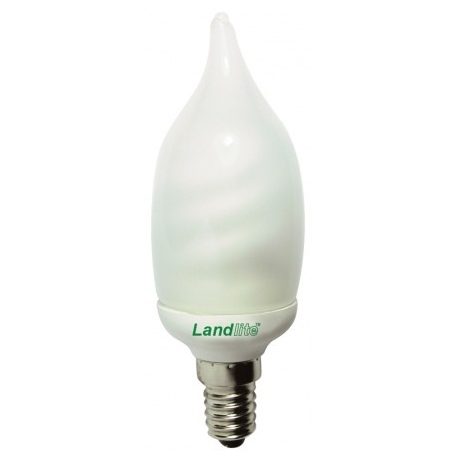 LANDLITE EIC/D-9W E14 230V 2700K 8000 hour, flame form, CFL (energy saving lamp)