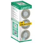 LANDLITE KIT-60A-3, 3pcs 3W GU10 230V warmwhite LED bulb, swivel design, 3pcs LED downlight KIT,  mat chrome