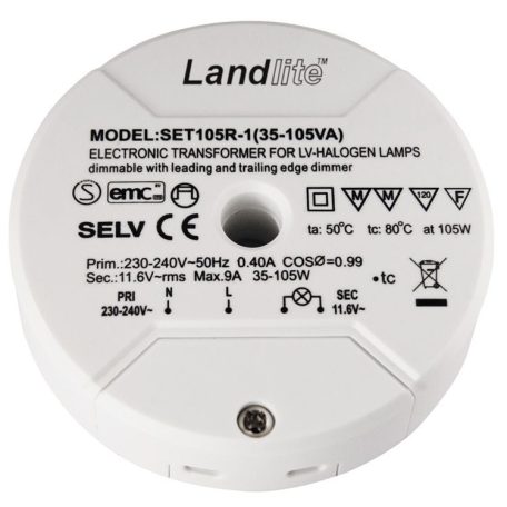 LANDLITE SET105R-1 Electronic transformer for low-voltage halogen lamps