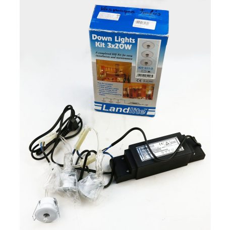 LANDLITE KIT-511-3, 3pcs JC-20W G4 12V halogen lamp, fix design, 
