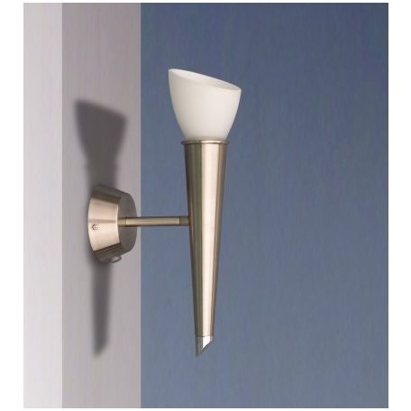 LANDLITE EDAN modern wall lamp 1xG9 40W 230V (mat chrome / white glass)