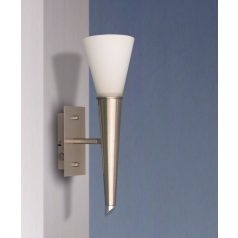   LANDLITE ONELLA modern wall lamp 1xE14 max 40W 230V (mat chrome / white glass)