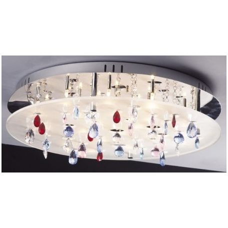 LANDLITE CASINO,MX2226/R-20, 20X10W G4 12V halogen, chrome/white akril, crystal lamp