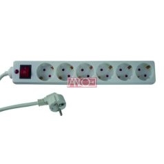 ANCO Table socket 6 way with switch, 1,4m