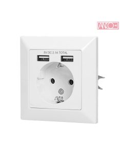ANCO single socket with two USB chargyers