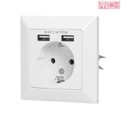 ANCO single socket with two USB chargyers