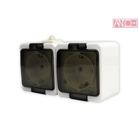 ANCO Junior grounding double socket, IP44